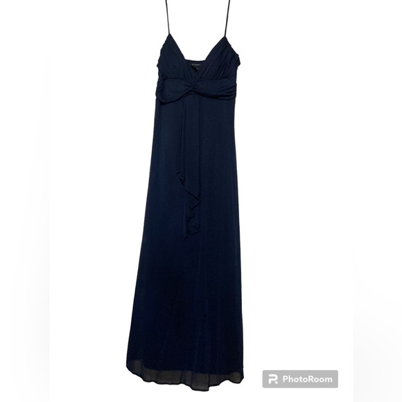 Navy blue full length spaghetti strap dress size 12 - Picture 1 of 7